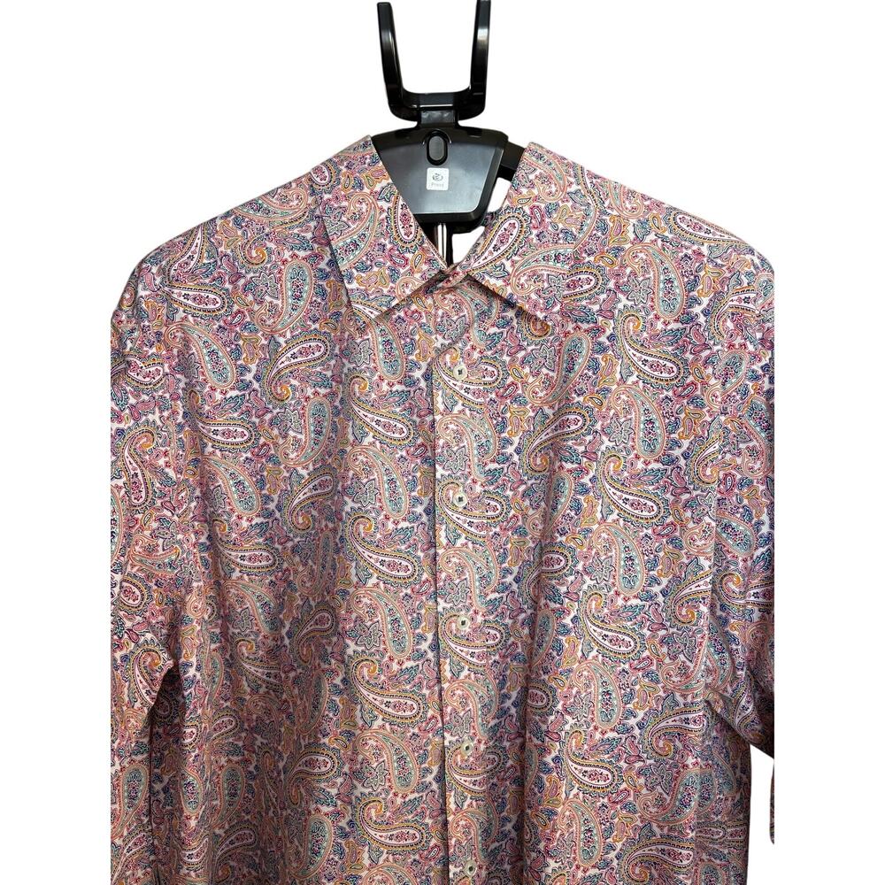 CREMIEUX Men’s Paisley Patterned Button-Down Shirt